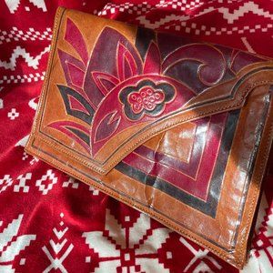 Leather Painted Clutch